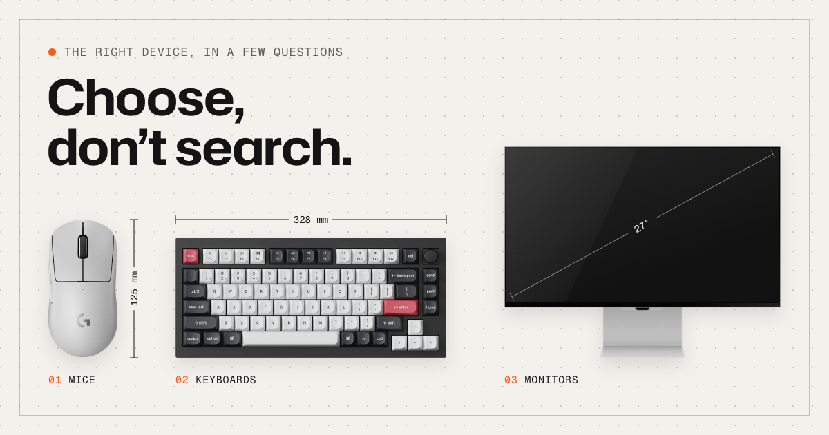 Finder for keyboards, mouse, monitors and other devices later..